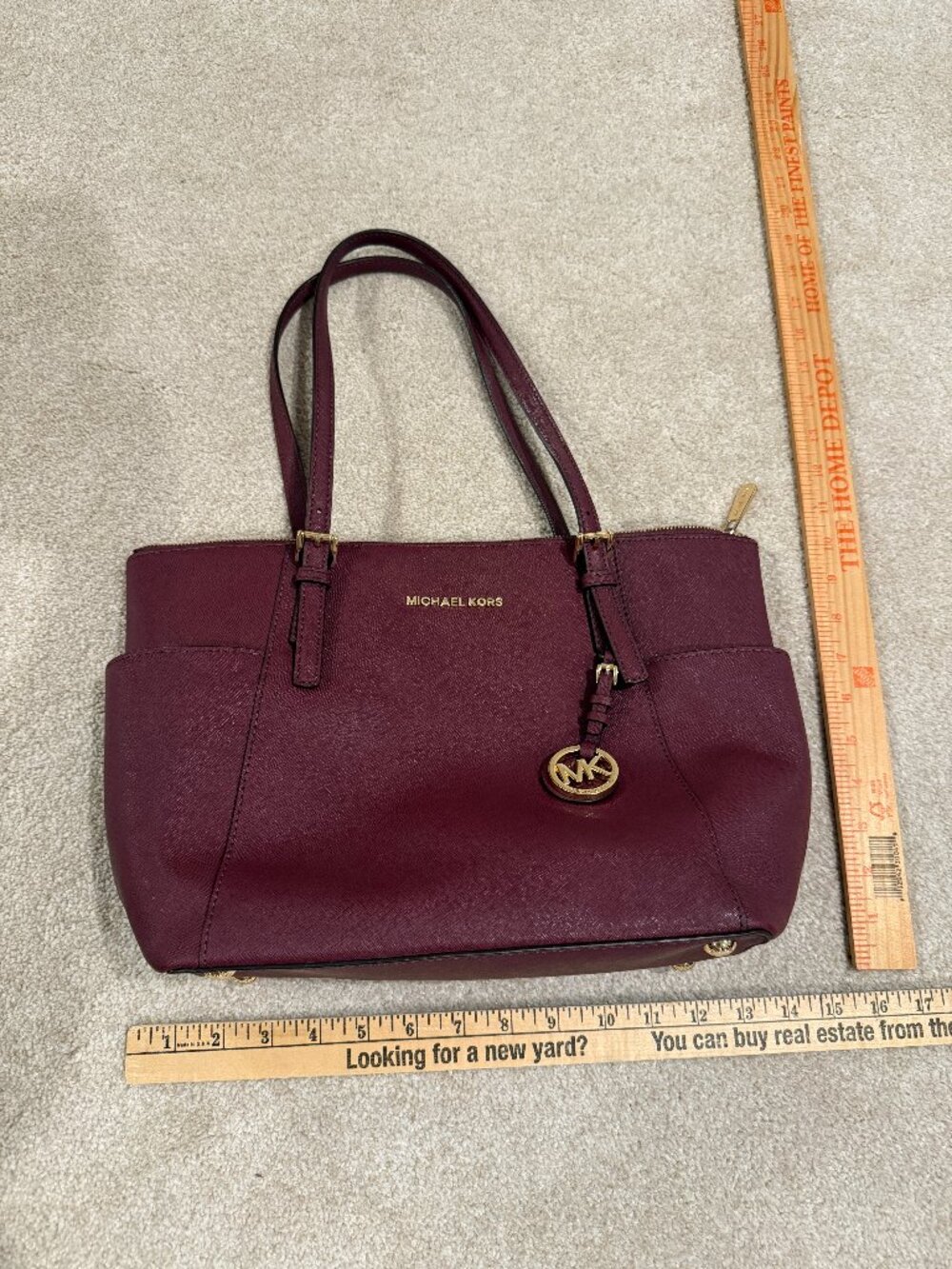 Michael Kors Charlotte Large Saffiano Leather Top-Zip Tote